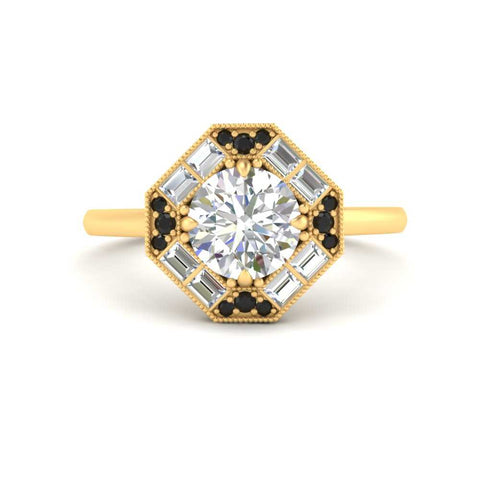 octagon-baguette-black-diamond-halo-engagement-ring-in-FD10324RORGBLACKANGLE3-NL-YG