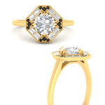 Load image into Gallery viewer, octagon-baguette-black-diamond-halo-engagement-ring-in-FD10324RORGBLACKANGLE3-NL-YG
