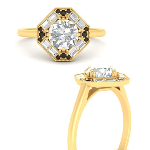 octagon-baguette-black-diamond-halo-engagement-ring-in-FD10324RORGBLACKANGLE3-NL-YG