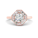 Load image into Gallery viewer, octagon-baguette-diamond-halo-engagement-ring-in-FD10324RORANGLE3-NL-RG
