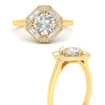 Load image into Gallery viewer, octagon-baguette-diamond-halo-engagement-ring-in-FD10324RORANGLE3-NL-YG
