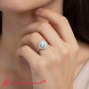 Load image into Gallery viewer, octagon-baguette-halo-ring-white-gold-fdenr10324-model
