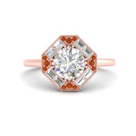 Load image into Gallery viewer, octagon-baguette-orange-sapphire-halo-engagement-ring-in-FD10324RORGSAORANGLE3-NL-RG
