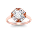 Load image into Gallery viewer, octagon-baguette-orange-sapphire-halo-engagement-ring-in-FD10324RORGSAORANGLE3-NL-RG
