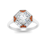 Load image into Gallery viewer, octagon-baguette-orange-sapphire-halo-engagement-ring-in-FD10324RORGSAORANGLE3-NL-WG

