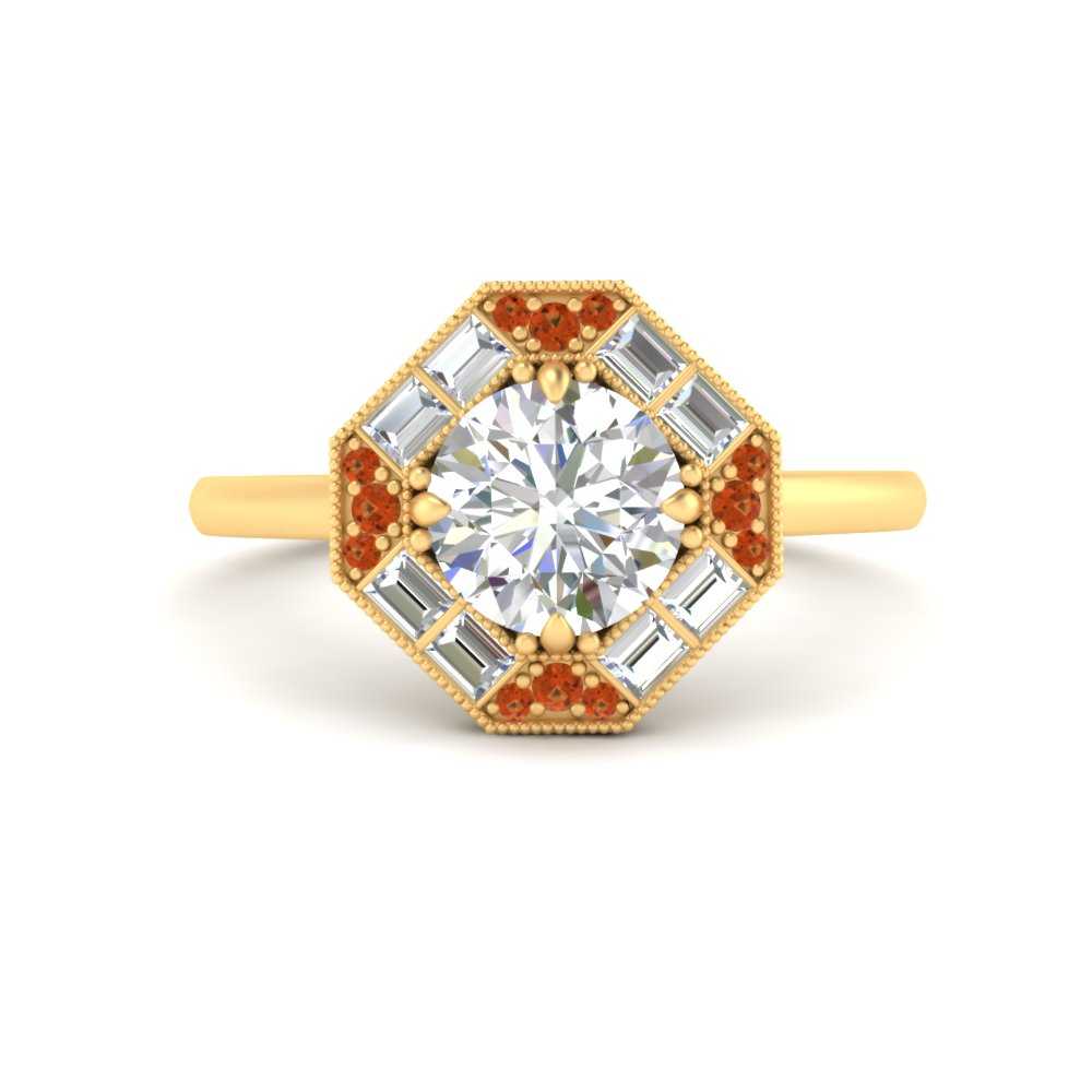 octagon-baguette-orange-sapphire-halo-engagement-ring-in-FD10324RORGSAORANGLE3-NL-YG