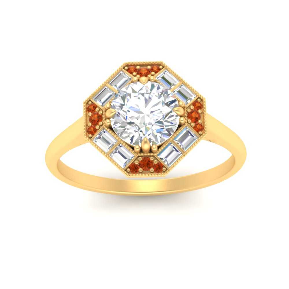 octagon-baguette-orange-sapphire-halo-engagement-ring-in-FD10324RORGSAORANGLE3-NL-YG