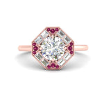 Load image into Gallery viewer, octagon-baguette-pink-sapphire-halo-engagement-ring-in-FD10324RORGSADRPIANGLE3-NL-RG
