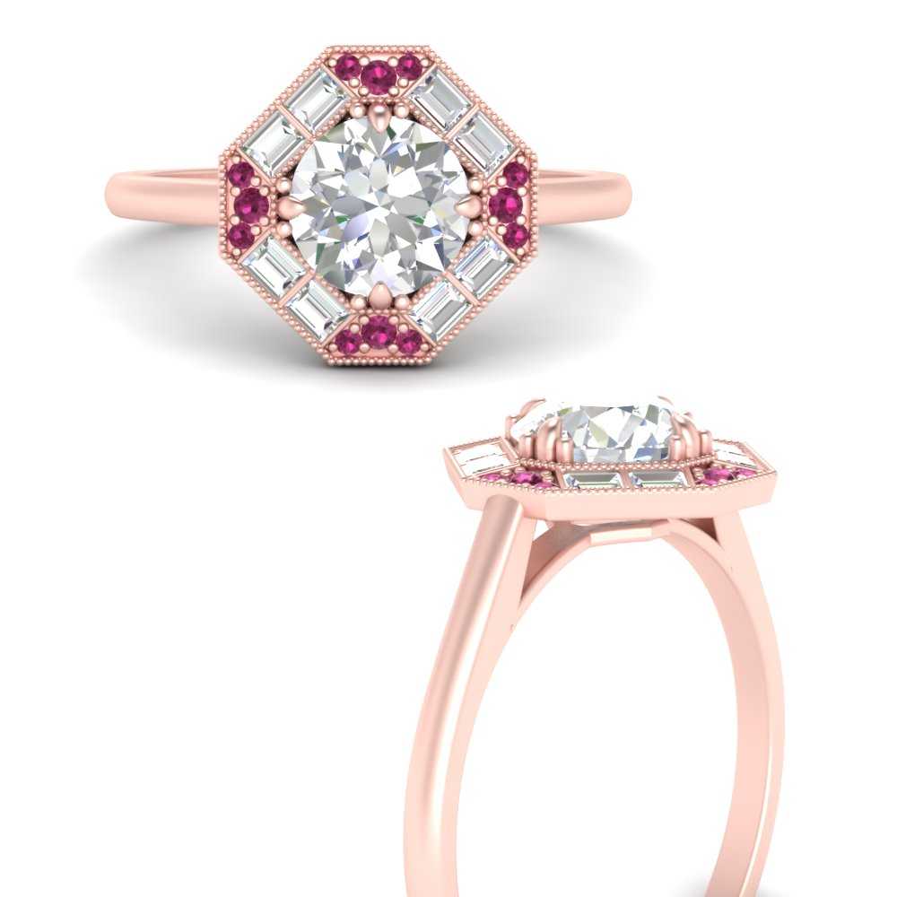 octagon-baguette-pink-sapphire-halo-engagement-ring-in-FD10324RORGSADRPIANGLE3-NL-RG
