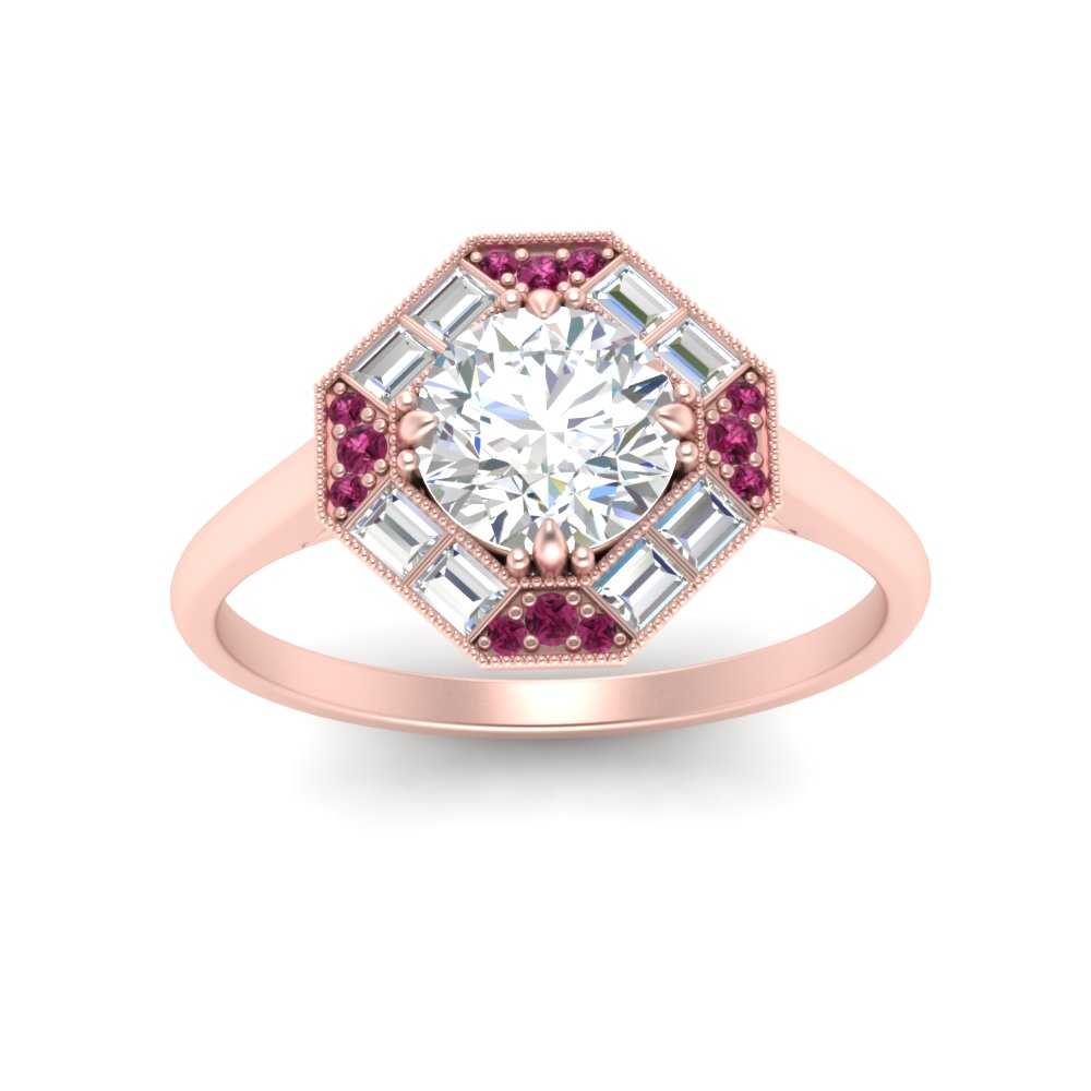 octagon-baguette-pink-sapphire-halo-engagement-ring-in-FD10324RORGSADRPIANGLE3-NL-RG