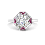 Load image into Gallery viewer, octagon-baguette-pink-sapphire-halo-engagement-ring-in-FD10324RORGSADRPIANGLE3-NL-WG

