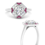 Load image into Gallery viewer, octagon-baguette-pink-sapphire-halo-engagement-ring-in-FD10324RORGSADRPIANGLE3-NL-WG
