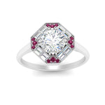 Load image into Gallery viewer, octagon-baguette-pink-sapphire-halo-engagement-ring-in-FD10324RORGSADRPIANGLE3-NL-WG

