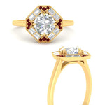Load image into Gallery viewer, octagon-baguette-ruby-halo-engagement-ring-in-FD10324RORGRUDRANGLE3-NL-YG
