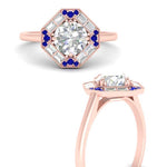 Load image into Gallery viewer, octagon-baguette-sapphire-halo-engagement-ring-in-FD10324RORGSABLANGLE3-NL-RG

