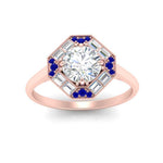 Load image into Gallery viewer, octagon-baguette-sapphire-halo-engagement-ring-in-FD10324RORGSABLANGLE3-NL-RG
