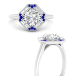 Load image into Gallery viewer, octagon-baguette-sapphire-halo-engagement-ring-in-FD10324RORGSABLANGLE3-NL-WG
