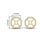 Load image into Gallery viewer, octagon-shape-diamond-ear-jackets-for-4-carat-studs-in-fdear11507angle2-4.00ct-nl-yg-hw
