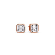 Asscher Diamond Bezel Stud Earring