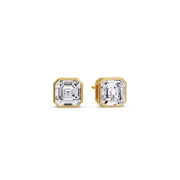 Asscher Diamond Bezel Stud Earring