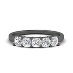 Load image into Gallery viewer, one-carat-basket-5-asscher-cut-wedding-ring-in-black-gold-FD10118B-0.20-ANGLE3-NL-BG
