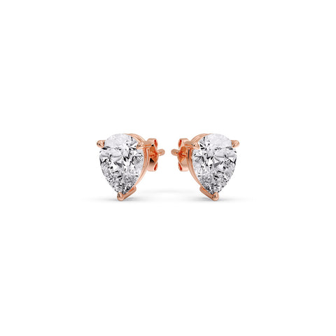 One Carat Diamond Pear Cut 3 Prong Earring