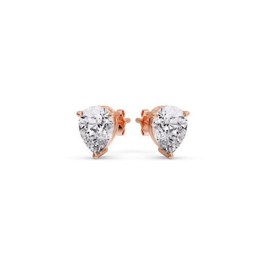 One Carat Diamond Pear Cut 3 Prong Earring
