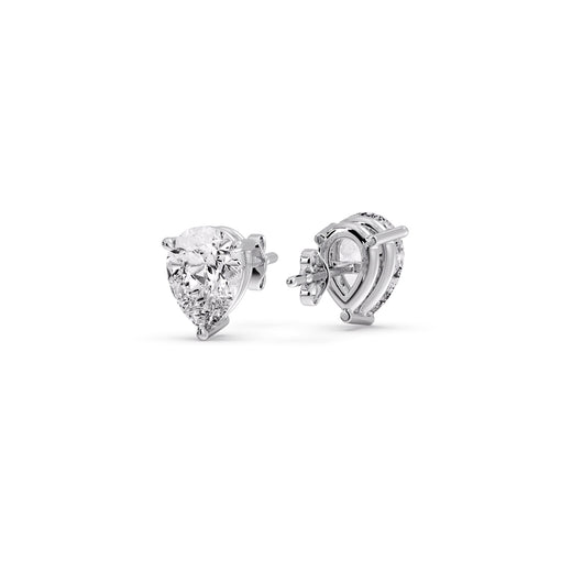 One Carat Diamond Pear Cut 3 Prong Earring