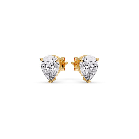 One Carat Diamond Pear Cut 3 Prong Earring