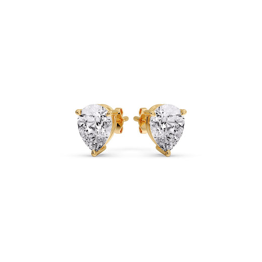 One Carat Diamond Pear Cut 3 Prong Earring
