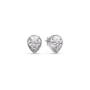 Half Carat Diamond Pear Drop Stud Bezel Earring