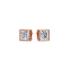 Load image into Gallery viewer, Stylish Princess Bezel Diamond Studs