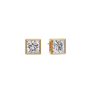 Stylish Princess Bezel Diamond Mens Studs Earring