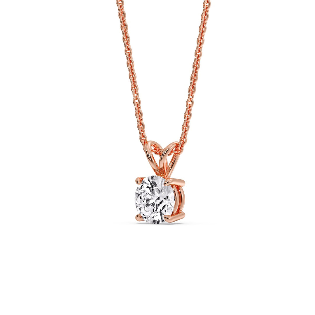 Round 4 Prong Solitaire Pendant