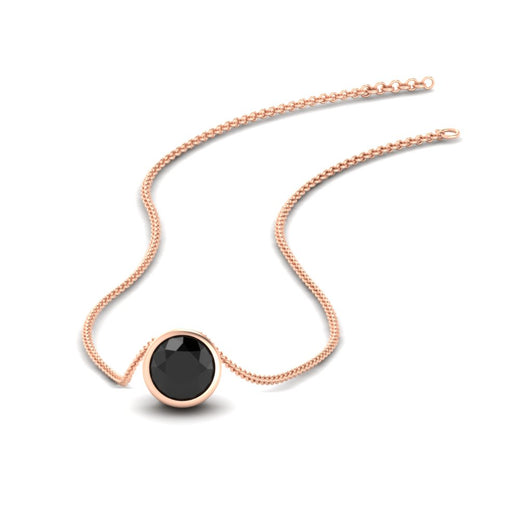 One Carat Round Bezel Solitaire Pendant