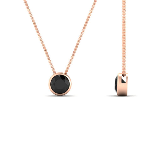 One Carat Round Bezel Solitaire Pendant