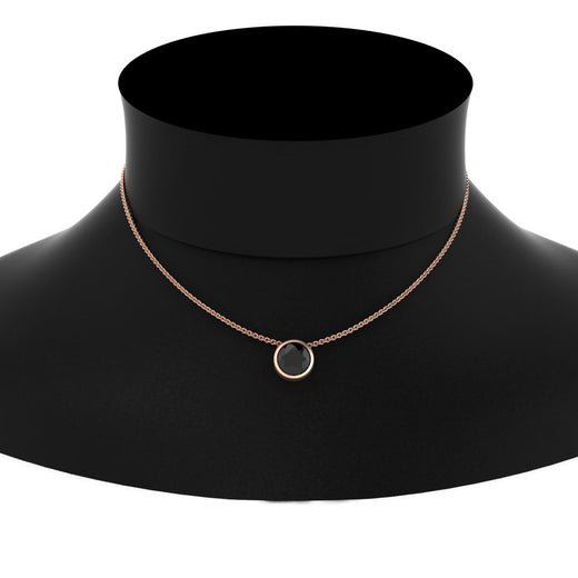 One Carat Round Bezel Solitaire Pendant