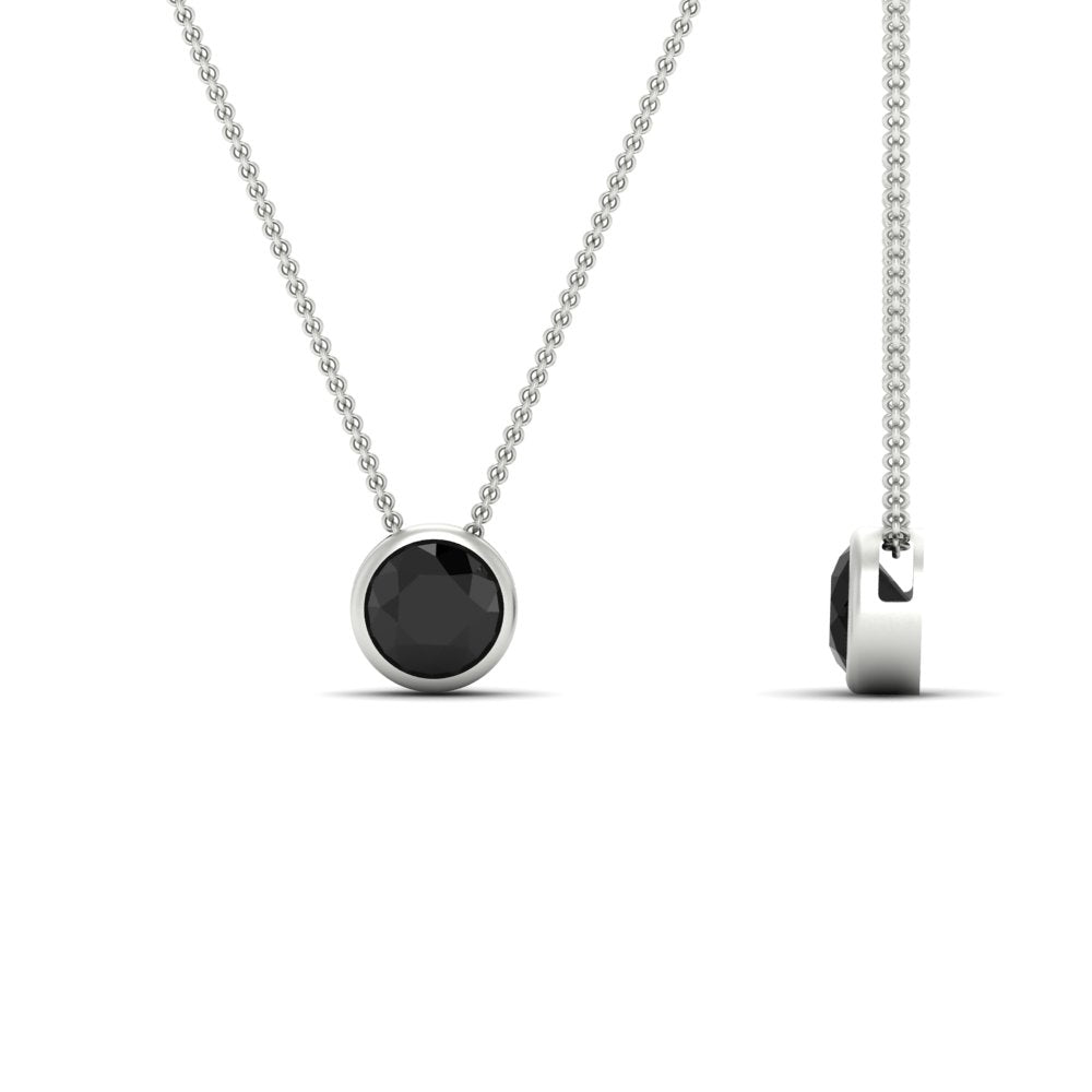 One Carat Round Bezel Solitaire Pendant
