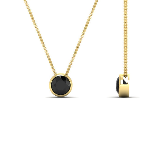 One Carat Round Bezel Solitaire Pendant
