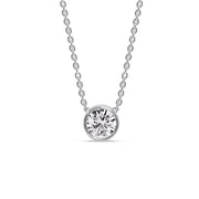 One Carat Round Bezel Solitaire Pendant
