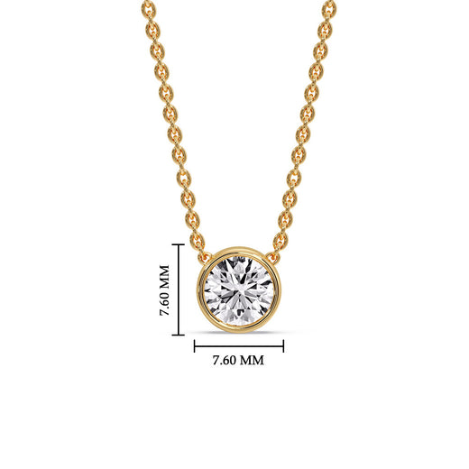 One Carat Round Bezel Solitaire Pendant