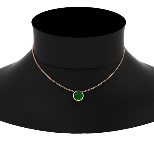One Carat Round Bezel Solitaire Pendant