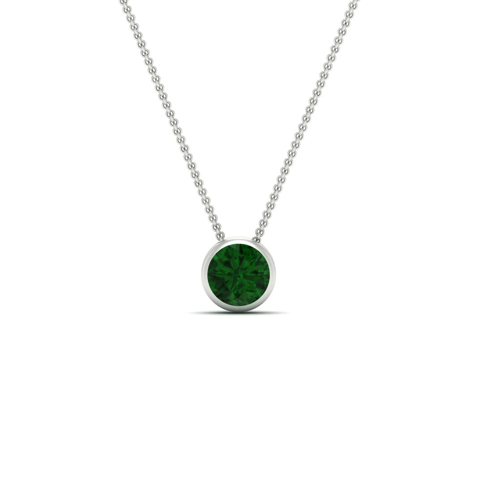 One Carat Round Bezel Solitaire Pendant