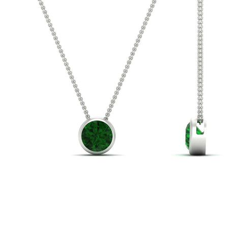 One Carat Round Bezel Solitaire Pendant