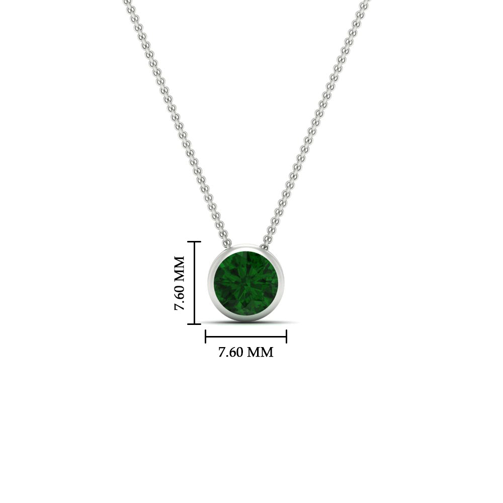 One Carat Round Bezel Solitaire Pendant