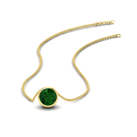 One Carat Round Bezel Solitaire Pendant