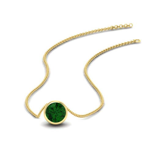 One Carat Round Bezel Solitaire Pendant