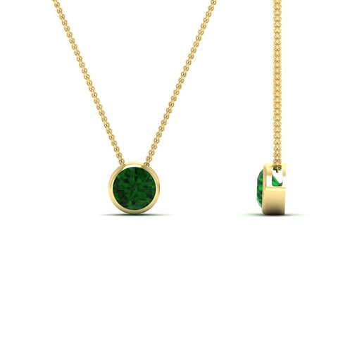One Carat Round Bezel Solitaire Pendant
