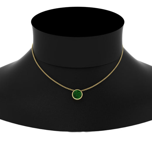 One Carat Round Bezel Solitaire Pendant