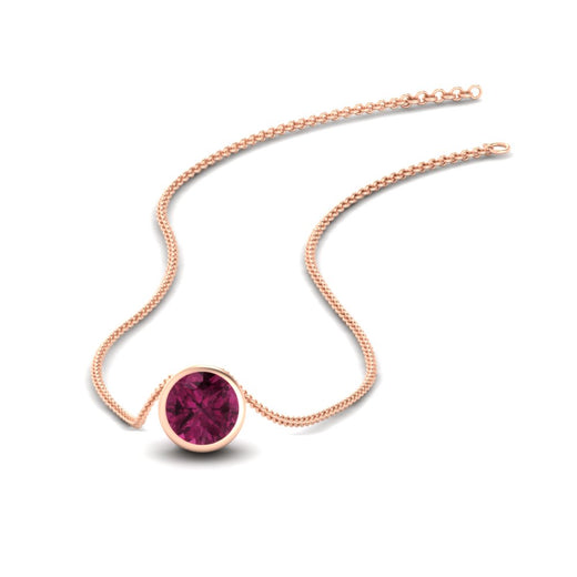 One Carat Round Bezel Solitaire Pendant